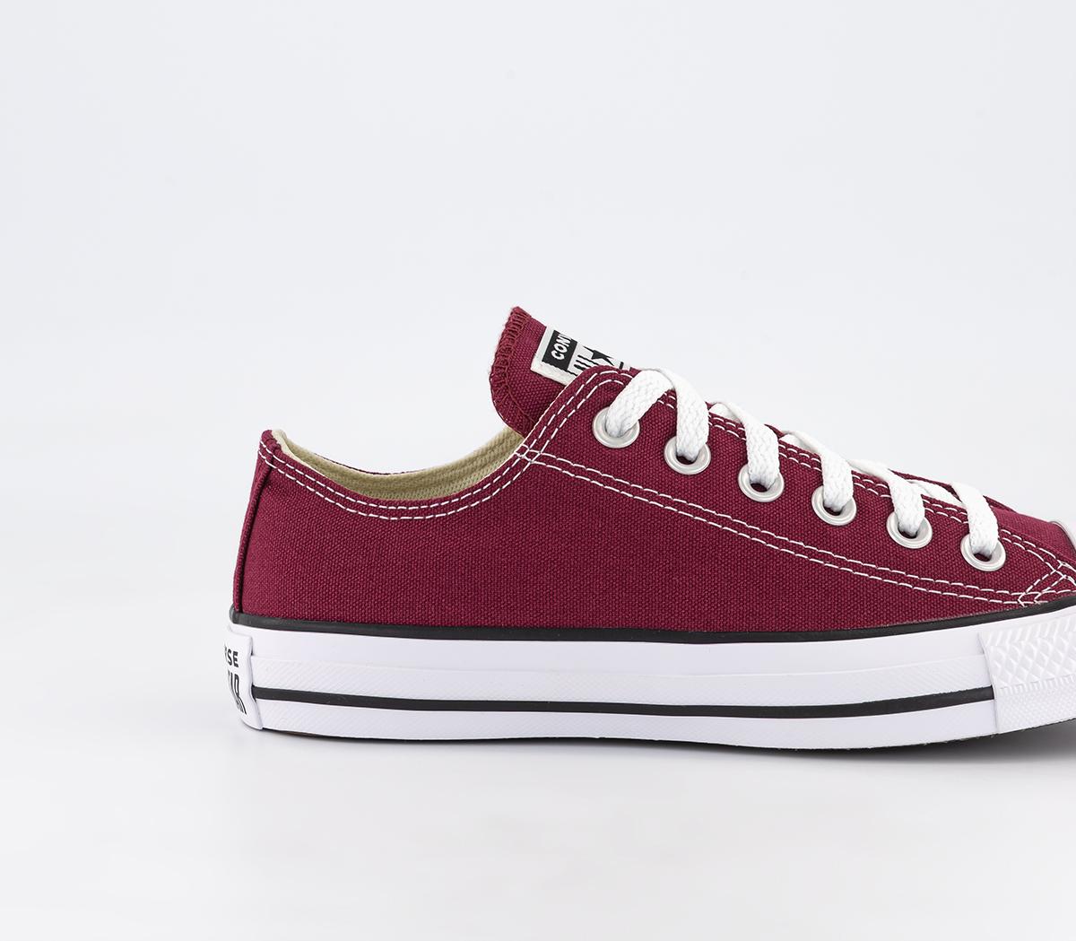 Converse All Star Low Trainers Maroon Canvas - Unisex Sports
