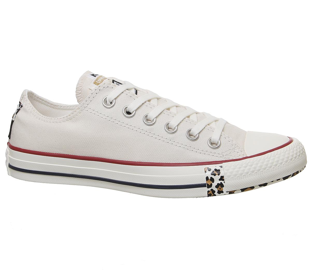 converse all star hi trainers leopard edged egret leather