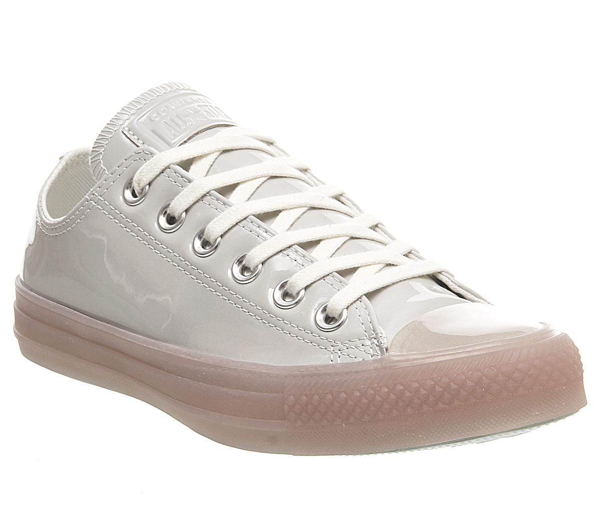 white & gold all star coral craft pu ox trainers