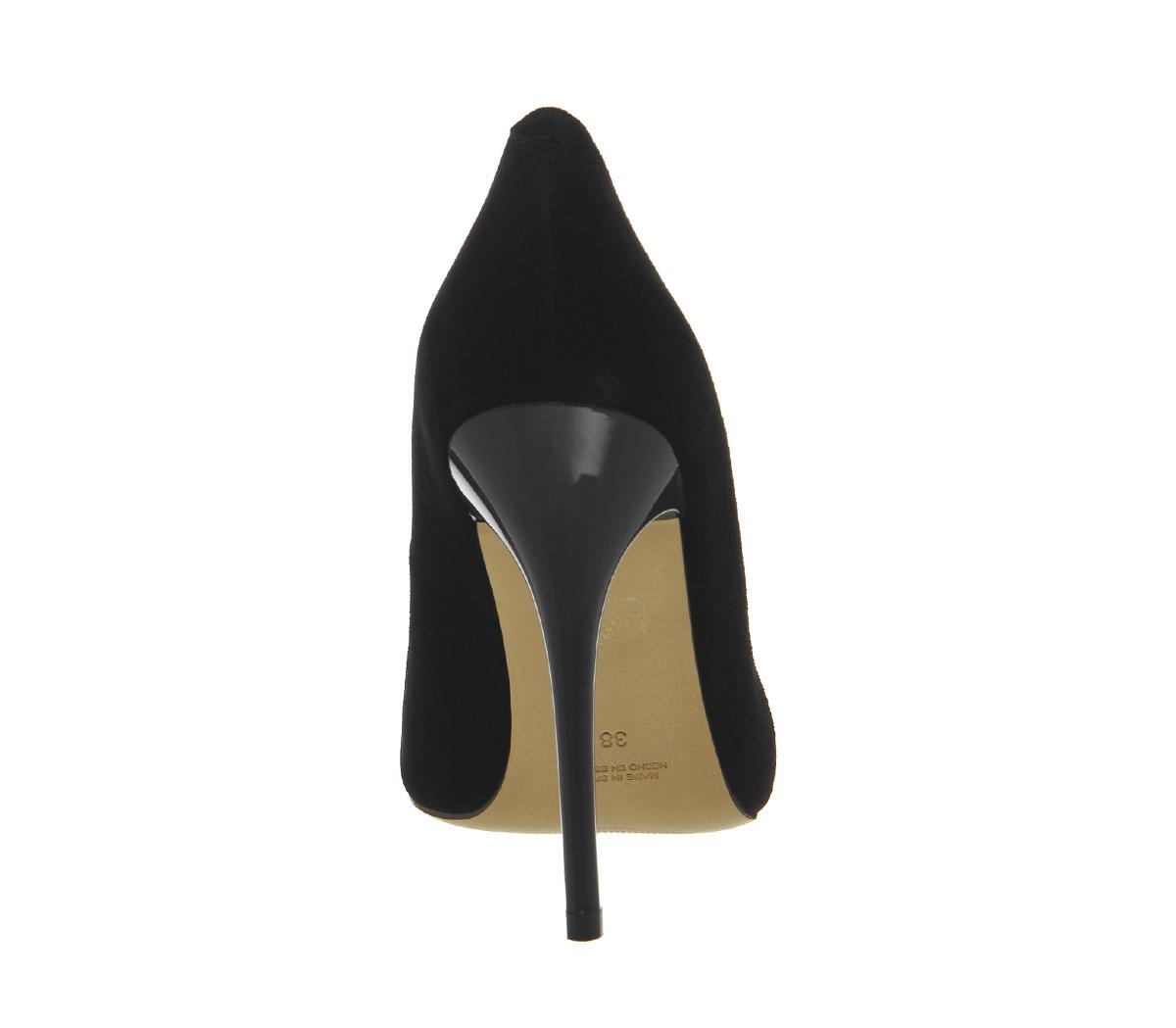 Office On To Point Court Heels Black Suede - High Heels