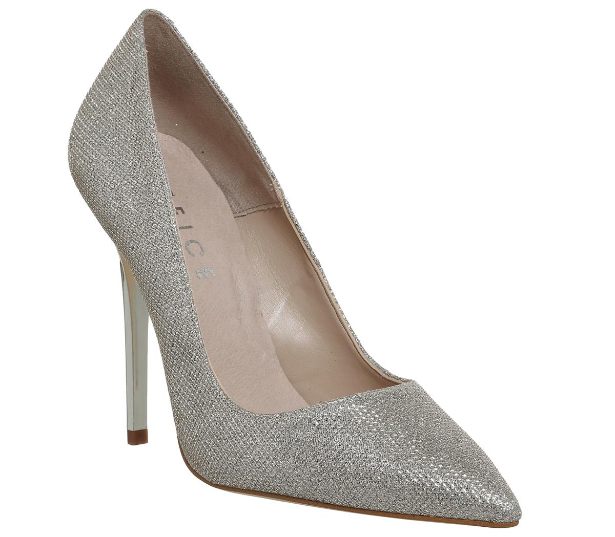 silver pointed heel