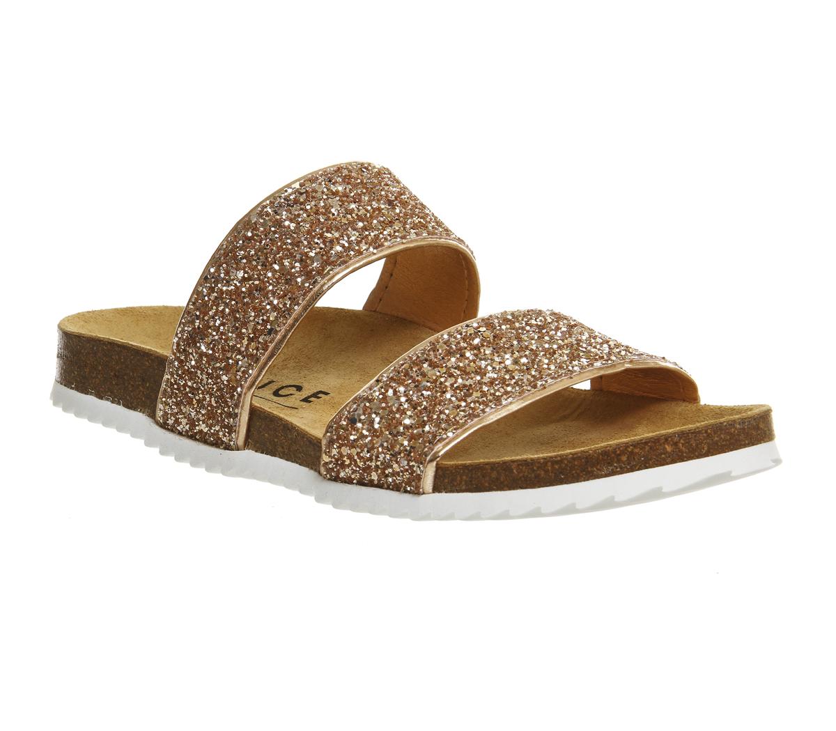 2 strap glitter sandals