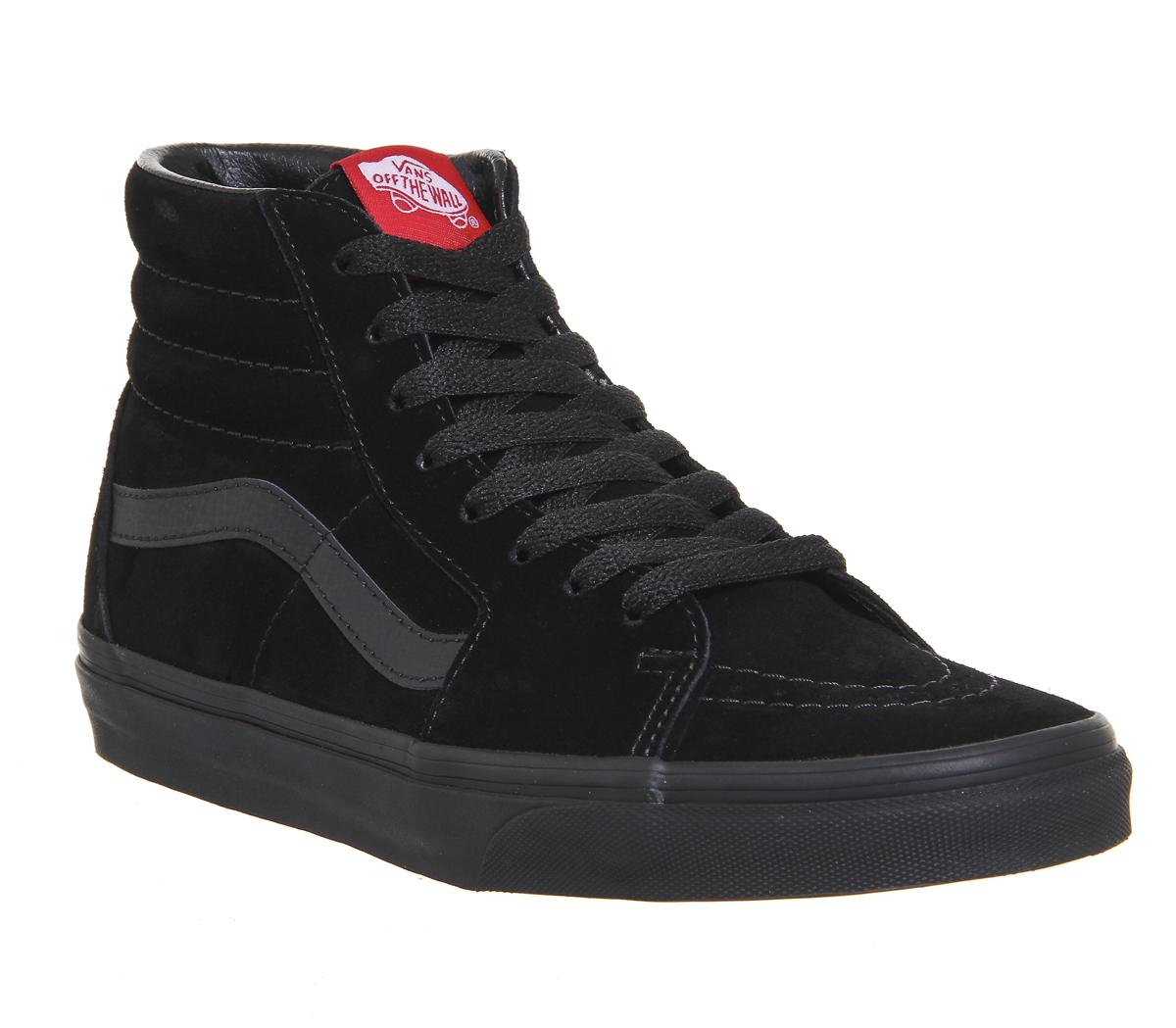 Vans Sk8 Hi Black Suede Mono - Hers trainers