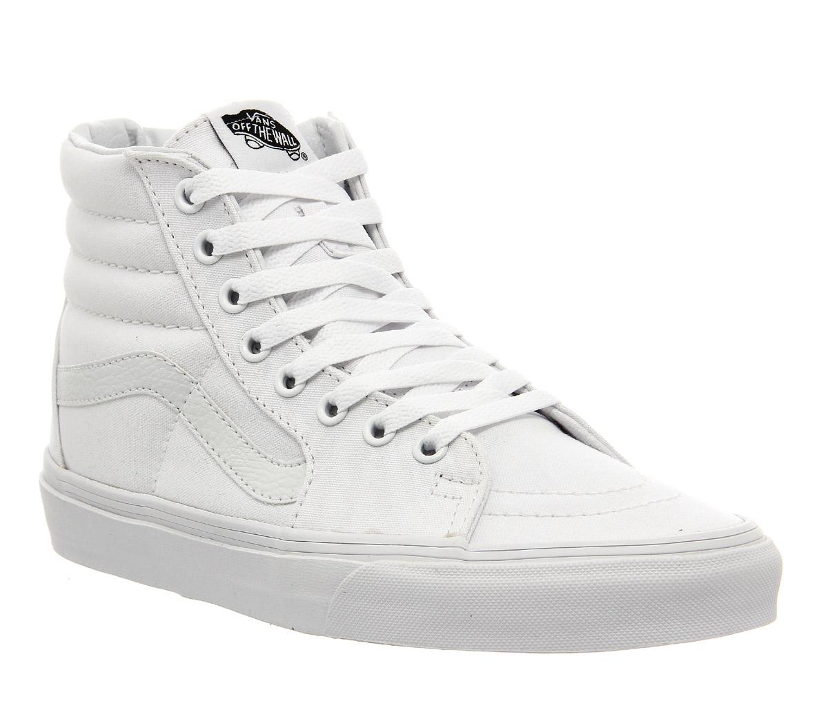 vans classic sk8 hi trainers in all white