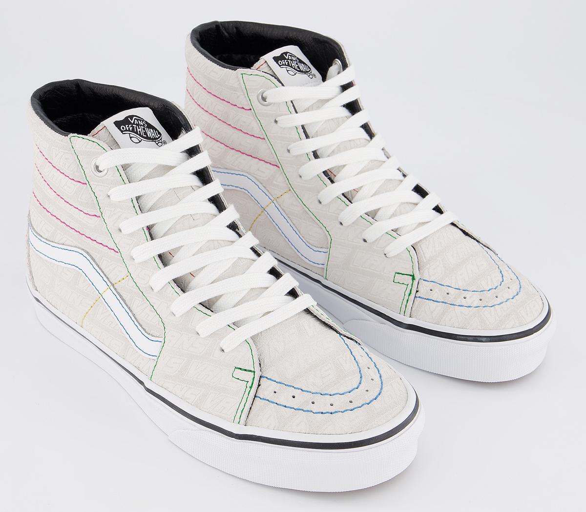 Vans Sk8 Hi Trainers White True White Vans Emboss - Hers trainers