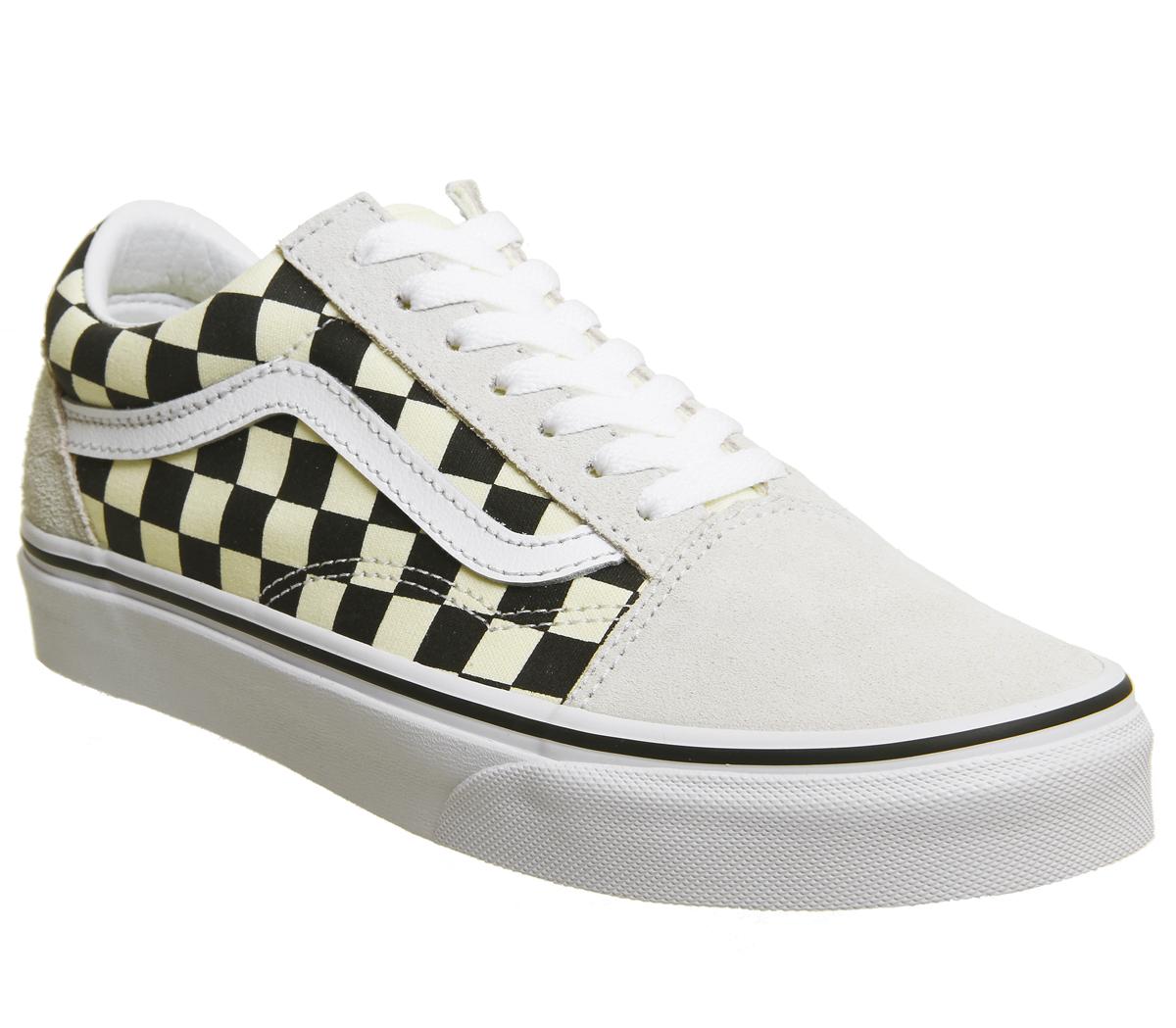 vans white on white checkered