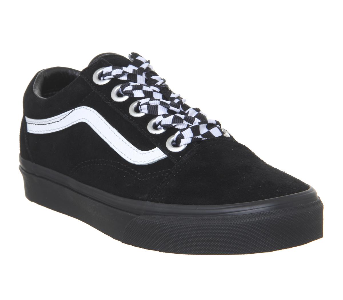 black checkered vans with laces