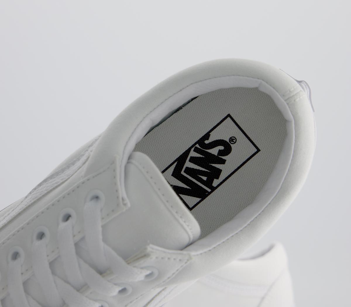 old skool canvas trainers white mono