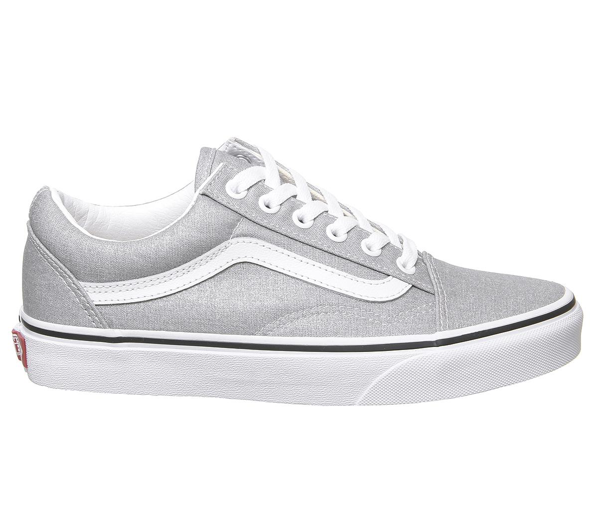 Silver metallic leather vans Clearance