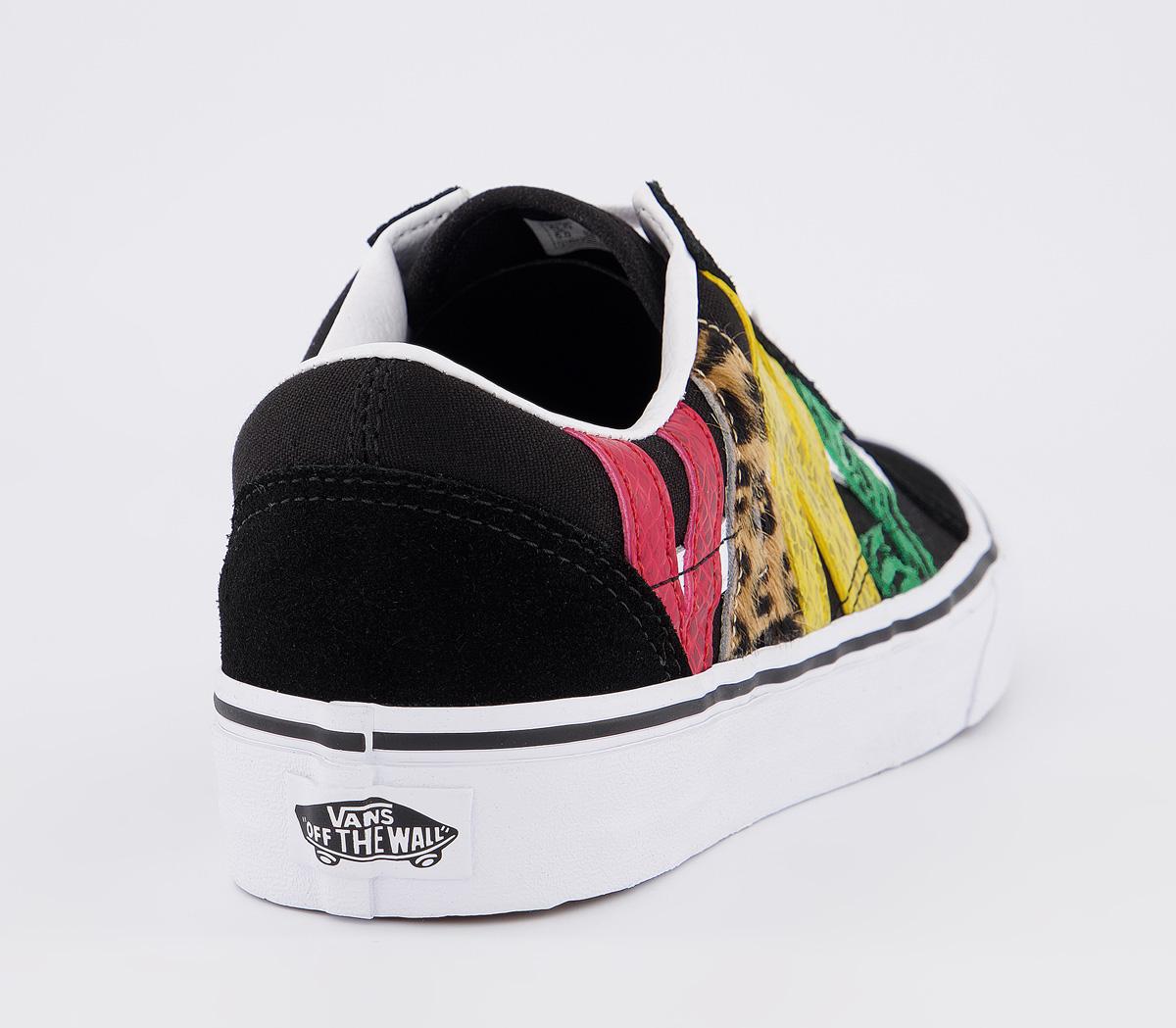 vans old skool multi animal black