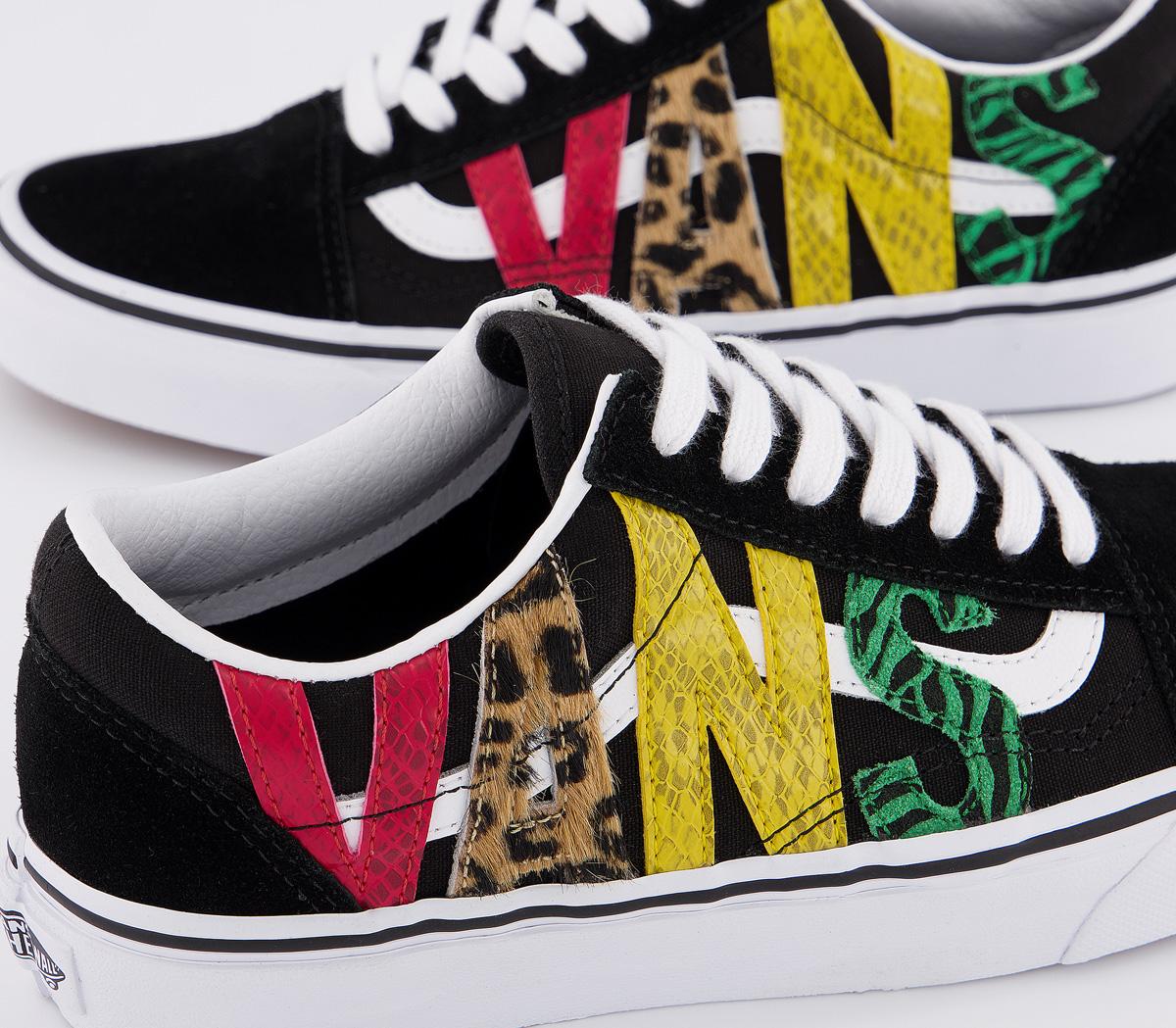 vans old skool multi animal black