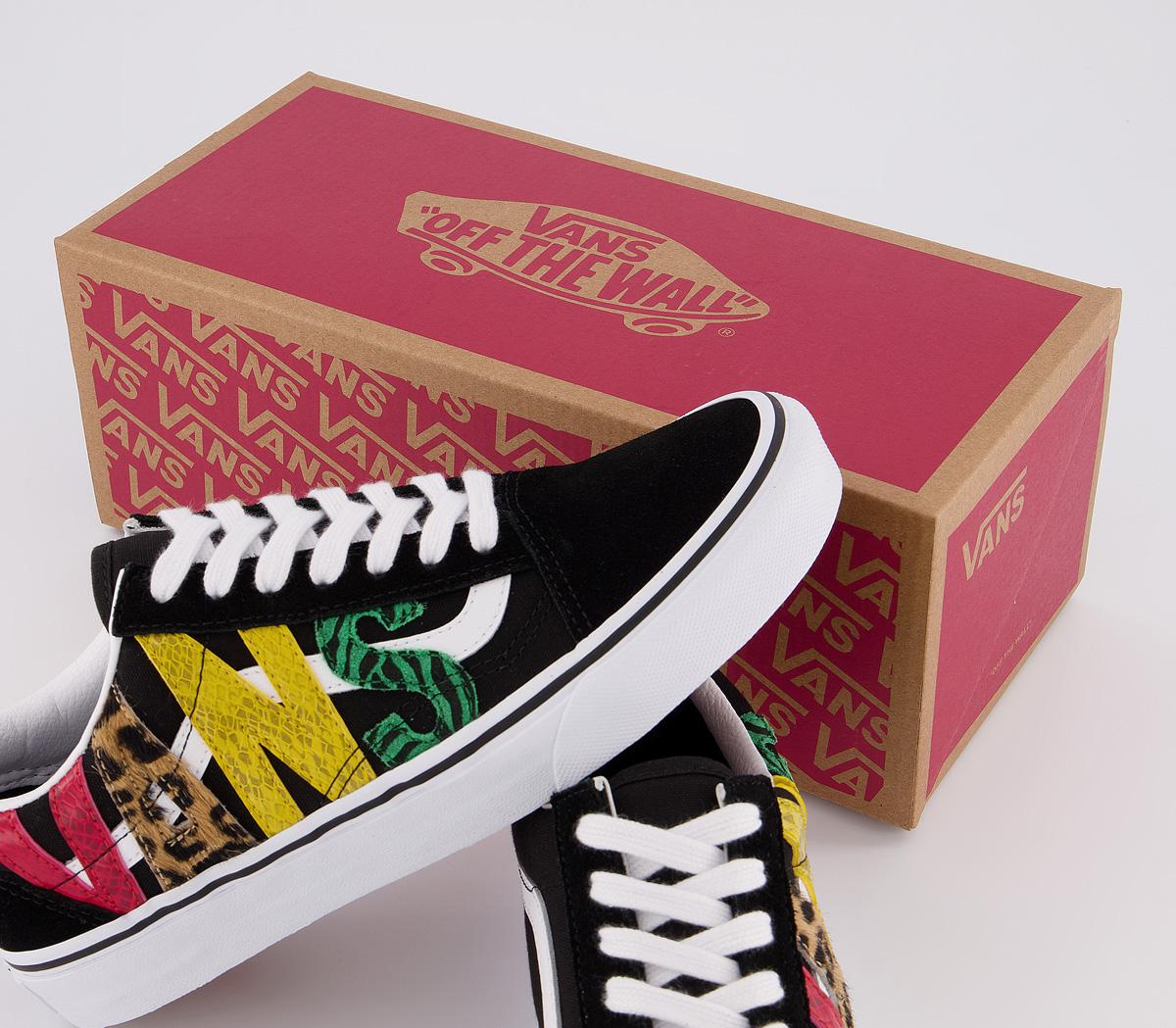 vans old skool multi animal black