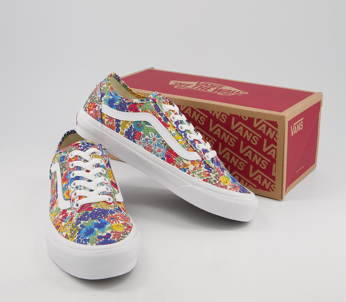 Vans Old Skool Trainers Liberty Multi Yellow Floral - Hers trainers