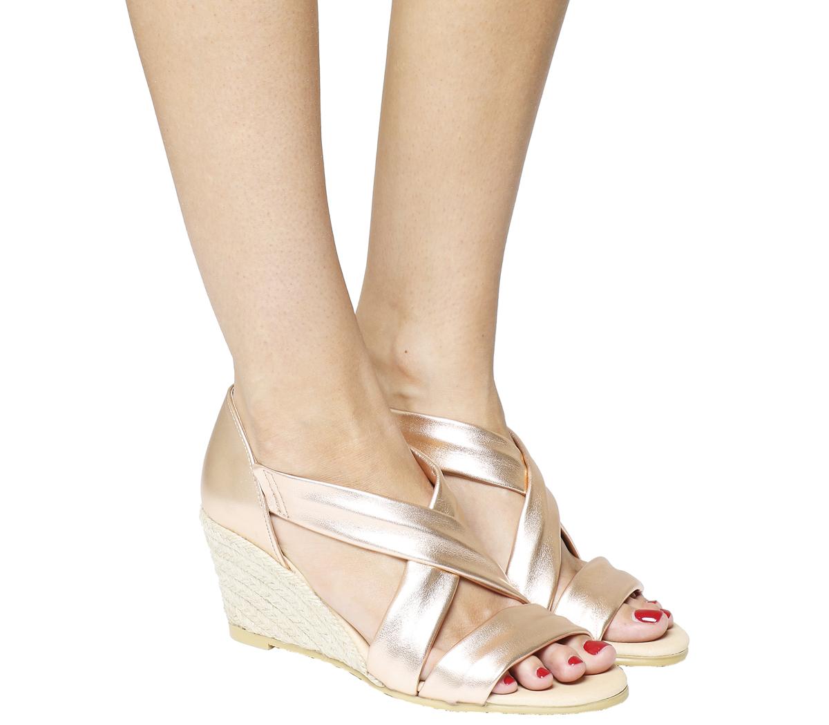 office rose gold wedges
