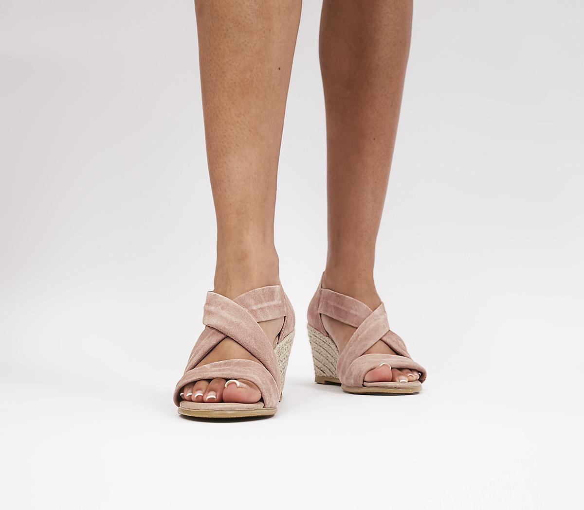 Office Maiden Cross Strap Wedges Nude 