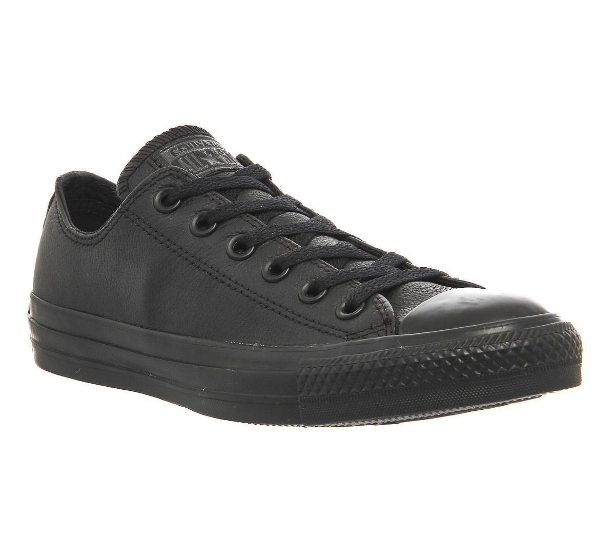 Converse All Star Low Leather Black Mono Leather - Unisex Sports