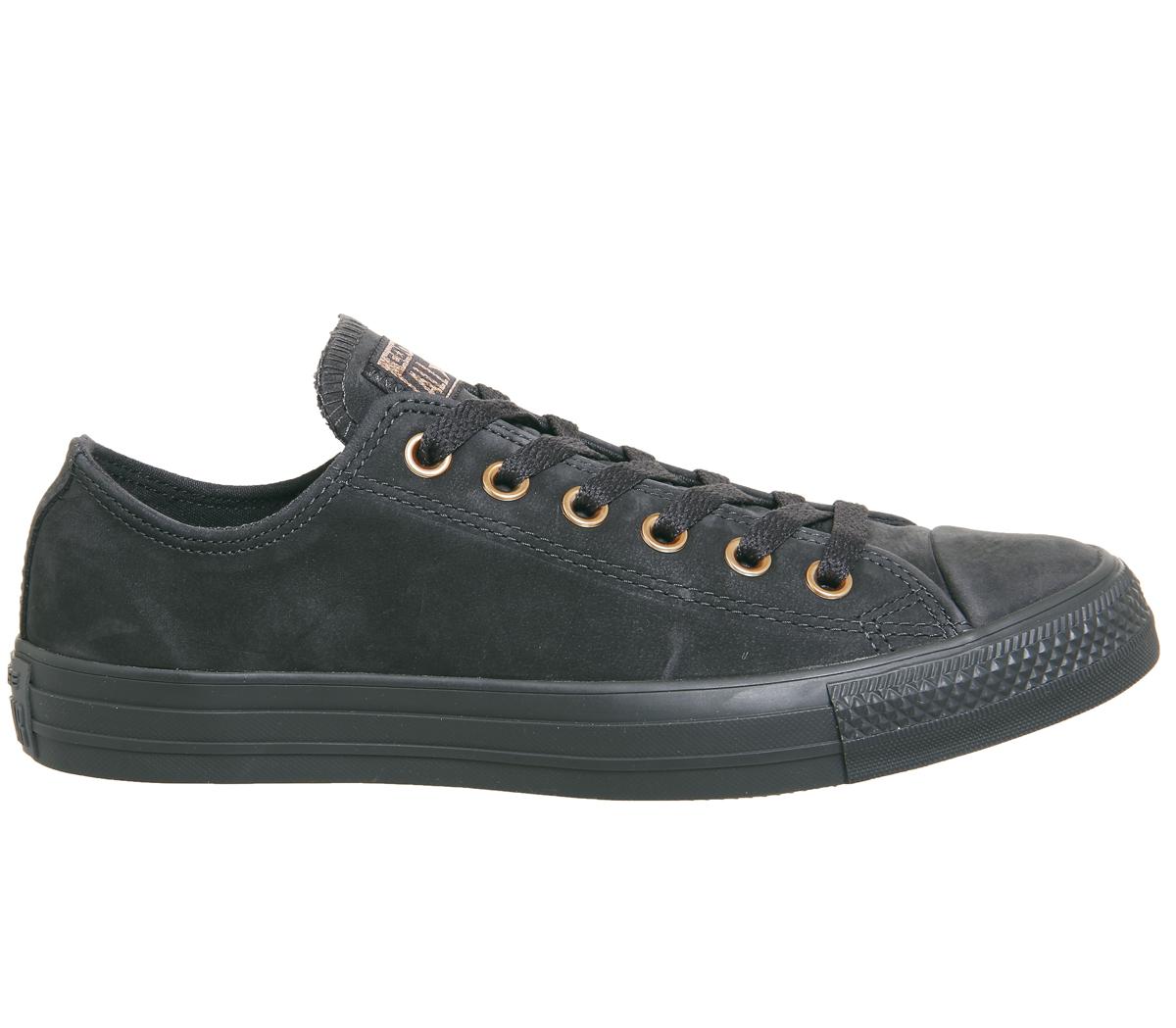 converse all star low leather almost black rose gold
