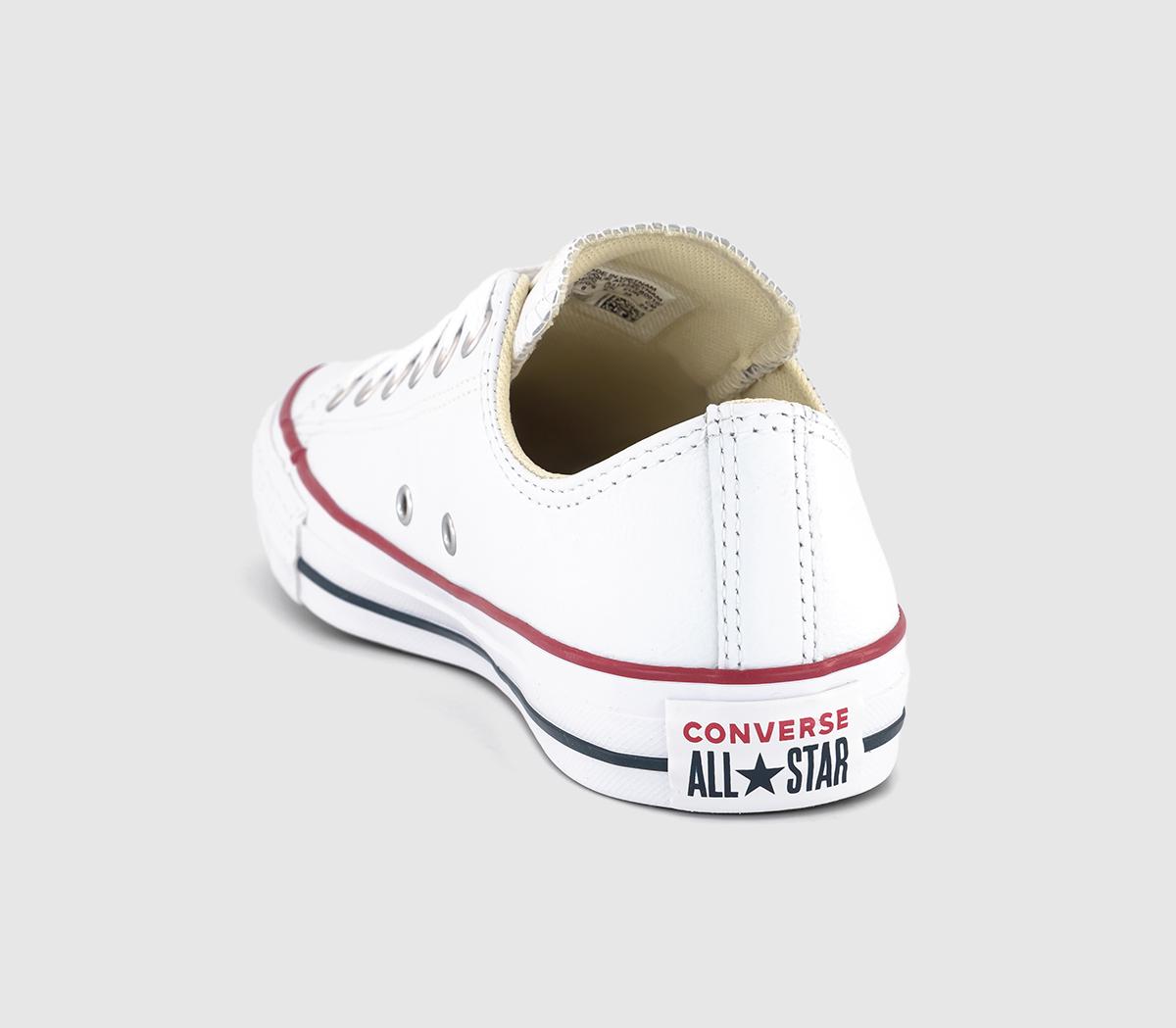 all star low leather white mono leather