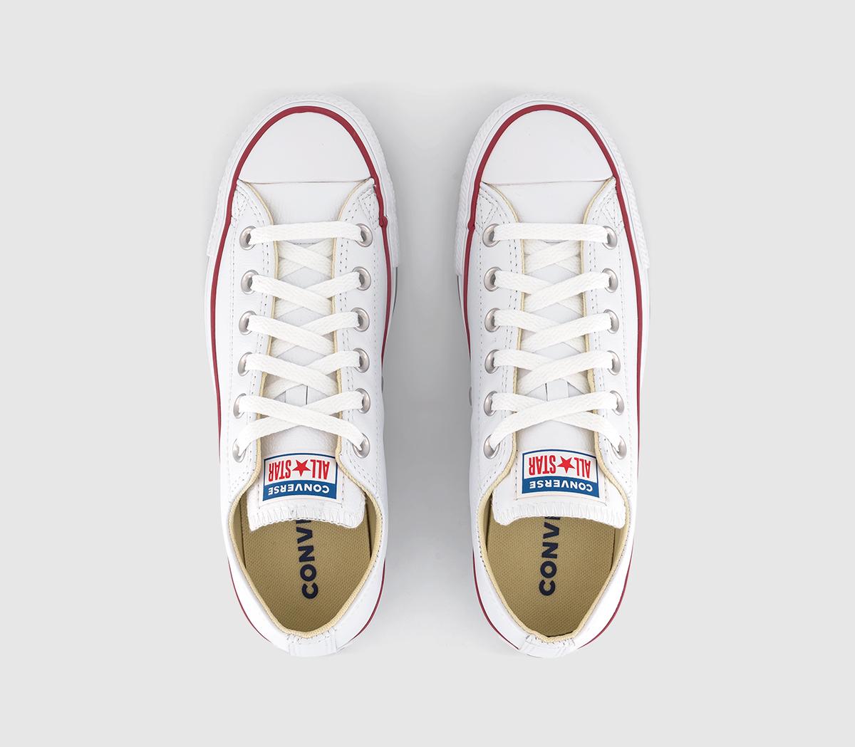 all star low leather white mono leather