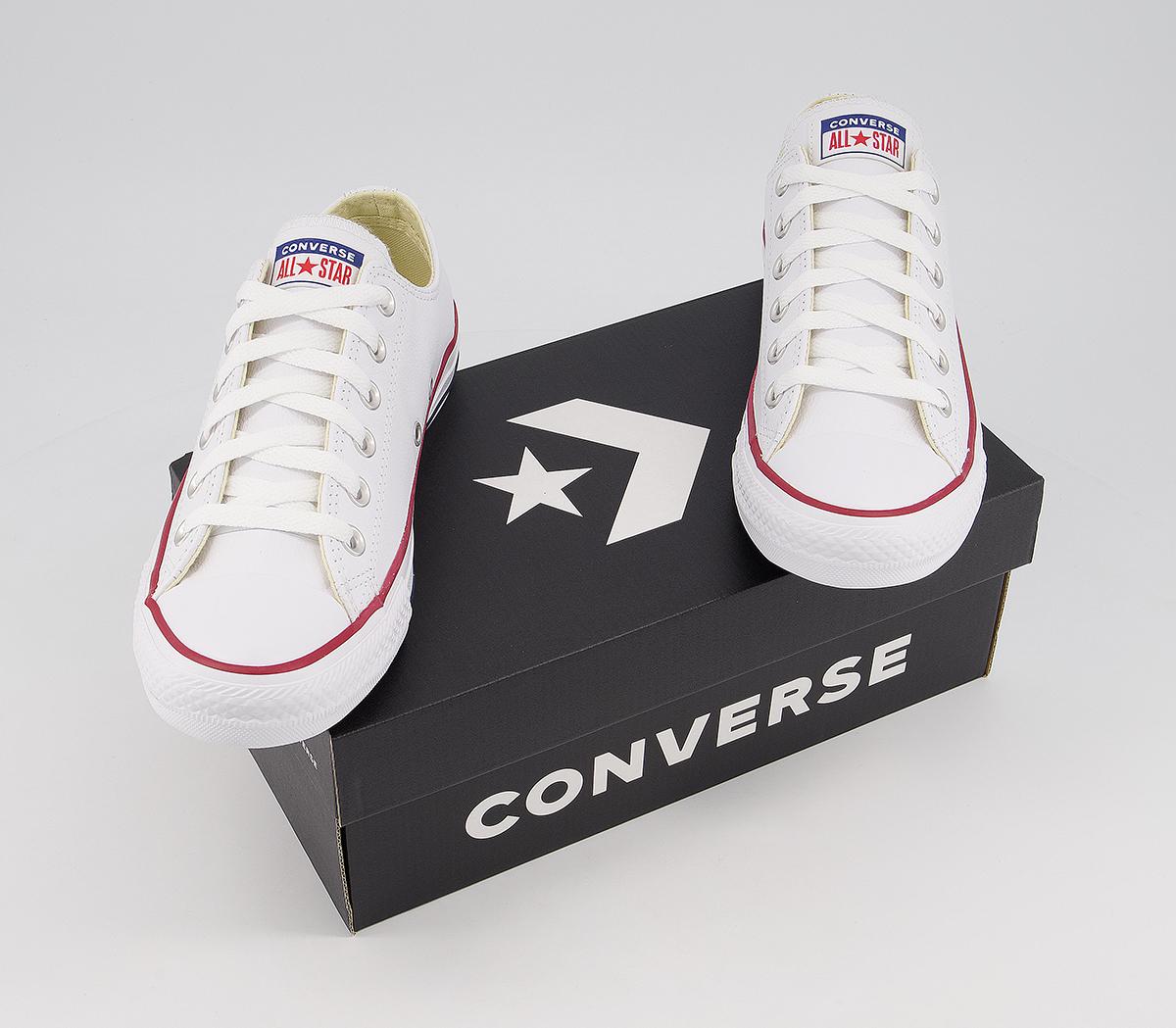 all star low leather white mono leather