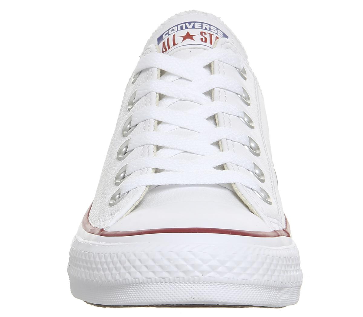all star low leather white mono leather