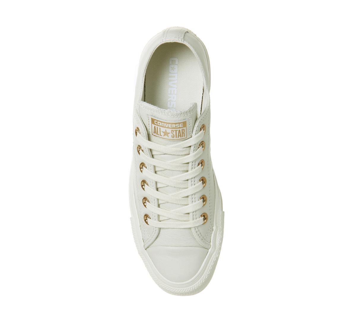 cream leather converse rose gold