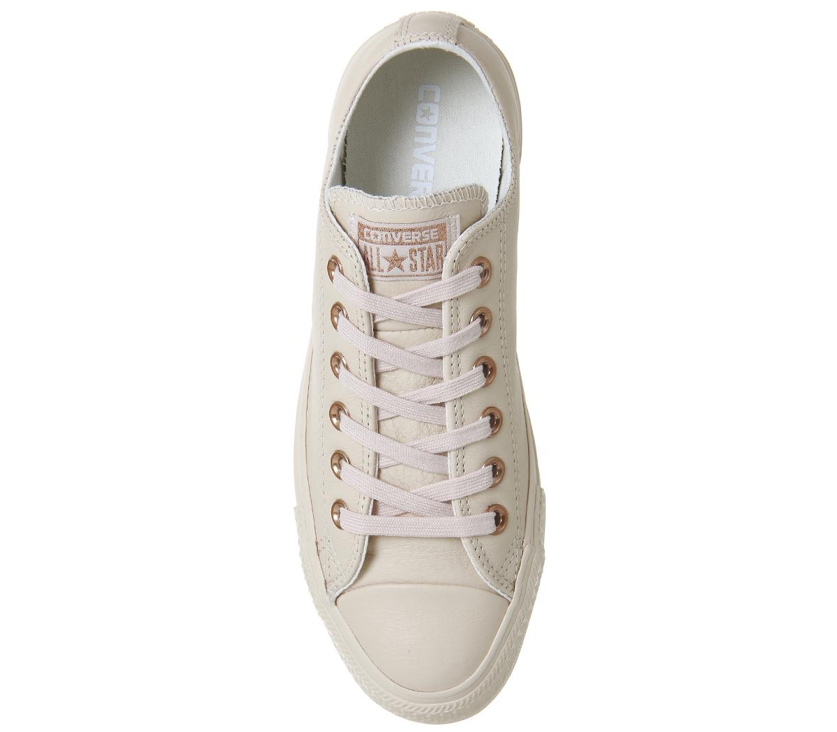Converse All Star Low Leather Pastel Rose Tan Rose Gold - Hers trainers