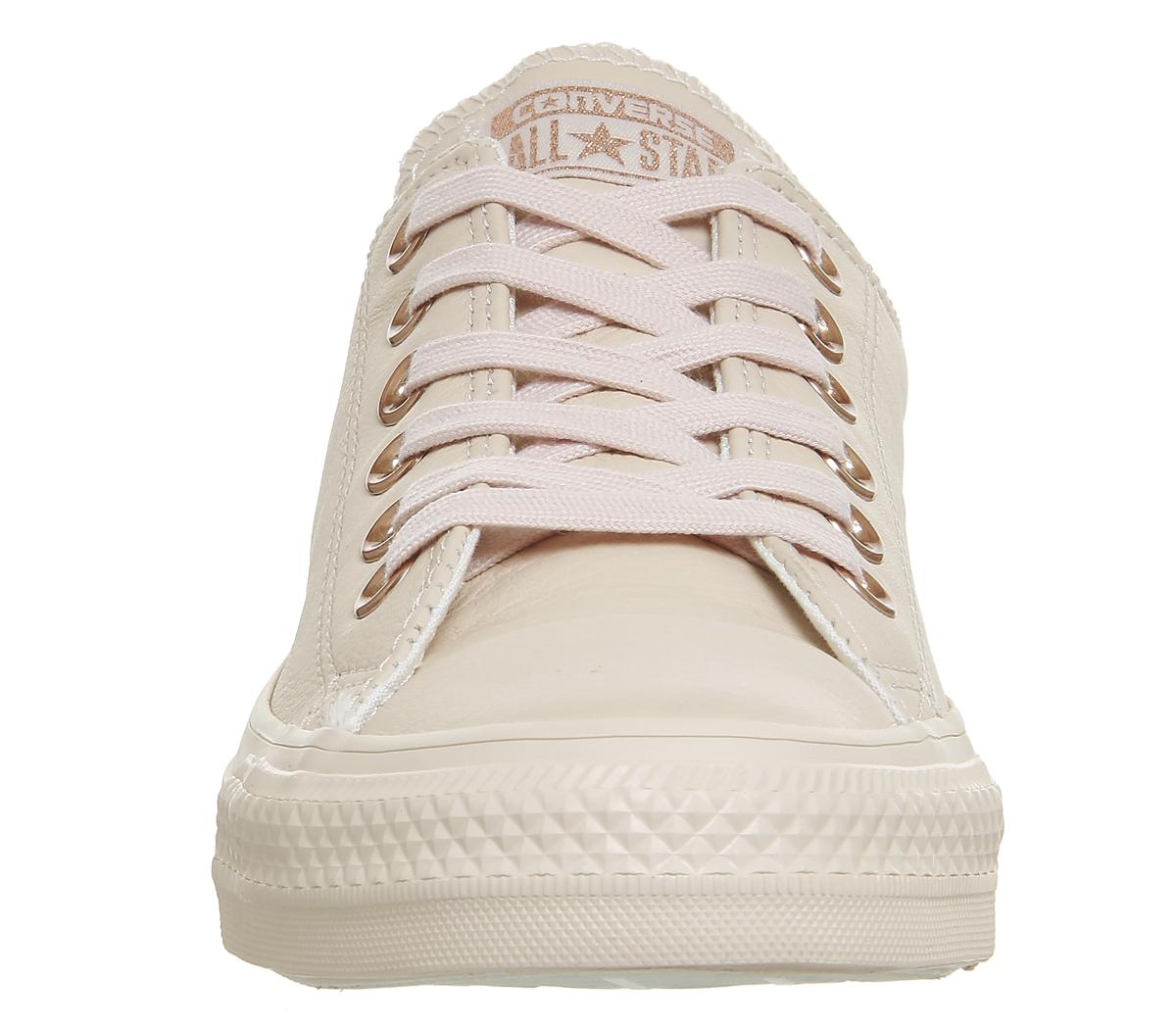 converse allstar low leather pastel rose tan rose gold exclusive