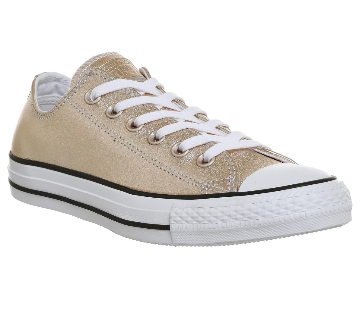 Converse All Star Low Leather Trainers Blush Gold - Hers trainers