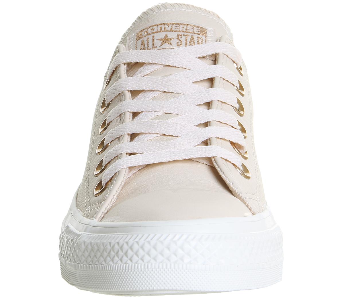 converse all star low leather egret rose gold