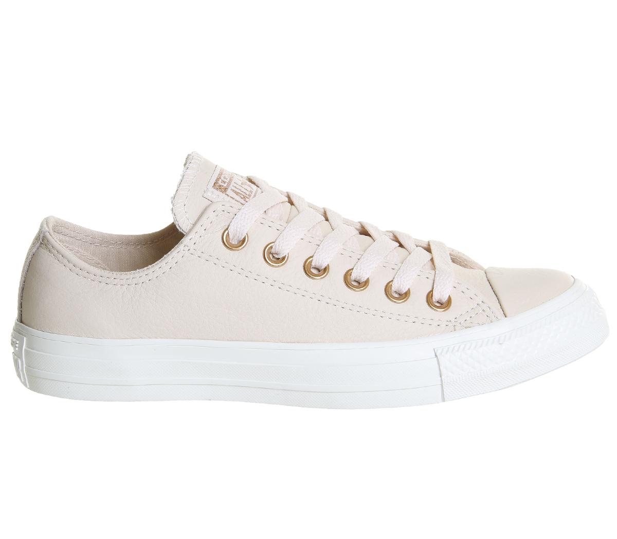 converse all star low leather pastel rose tan