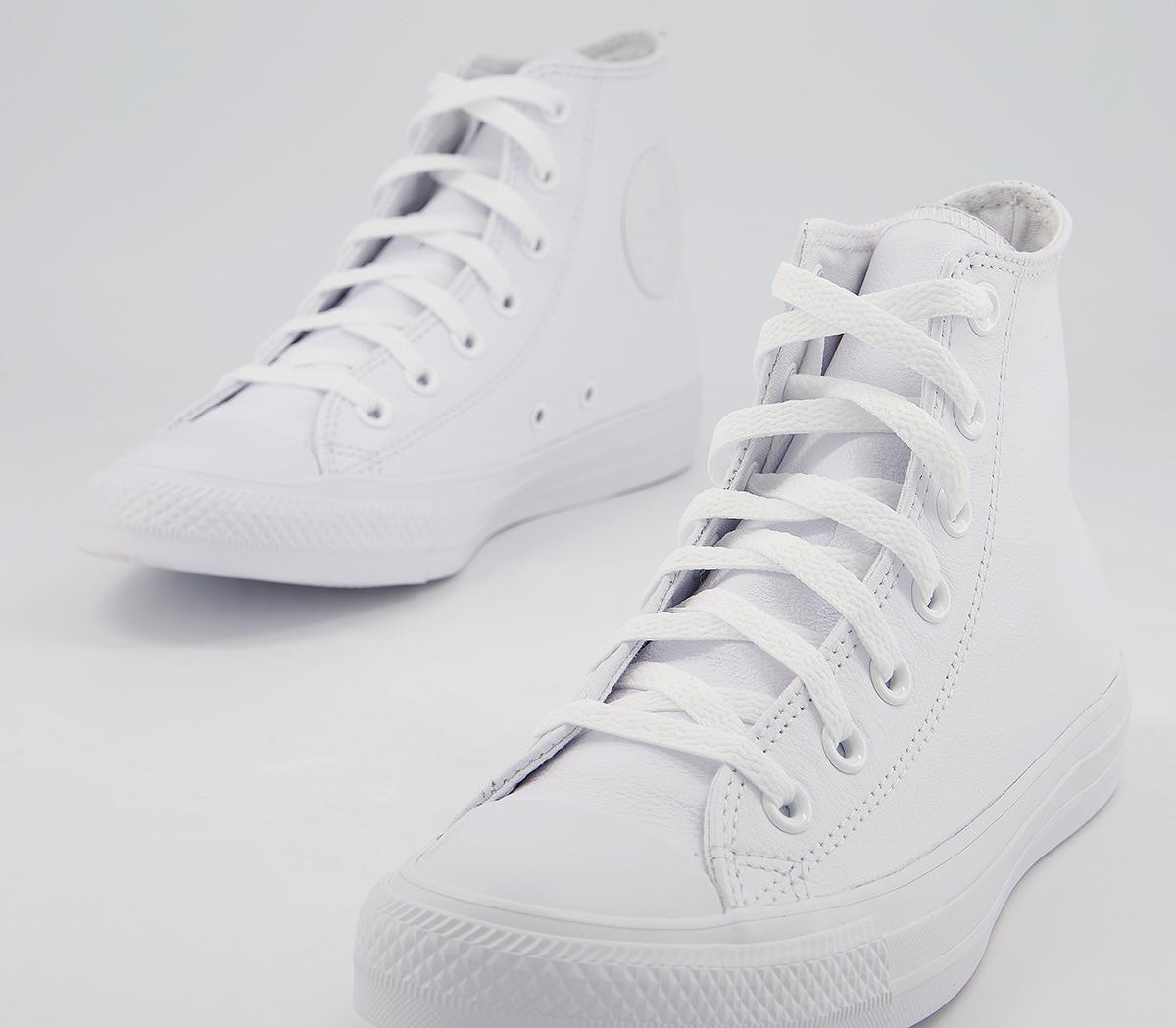 all star low leather white mono leather