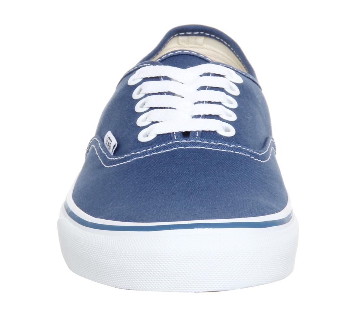 navy blue vans with leather laces