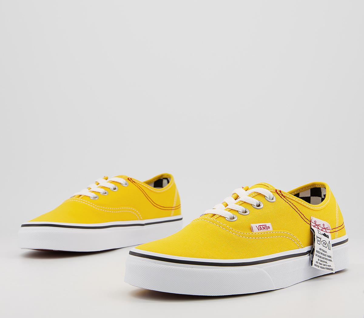 Vans Authentic Trainers Diy Lemon Chrome True White - Hers trainers