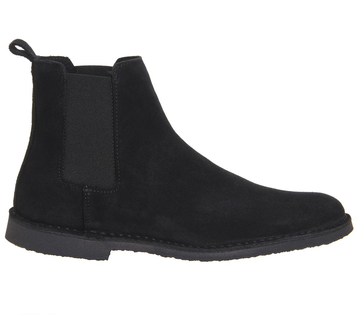 Ask the Missus Danish Chelsea Boots Black Suede Black Sole - Boots