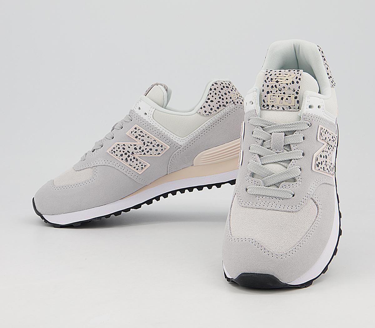 New Balance 574 Trainers Grey Animal - Animal Print