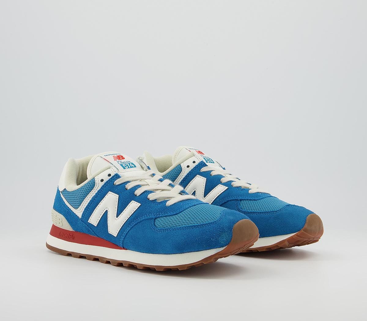 New Balance 574 Trainers Blue White Red - His trainers