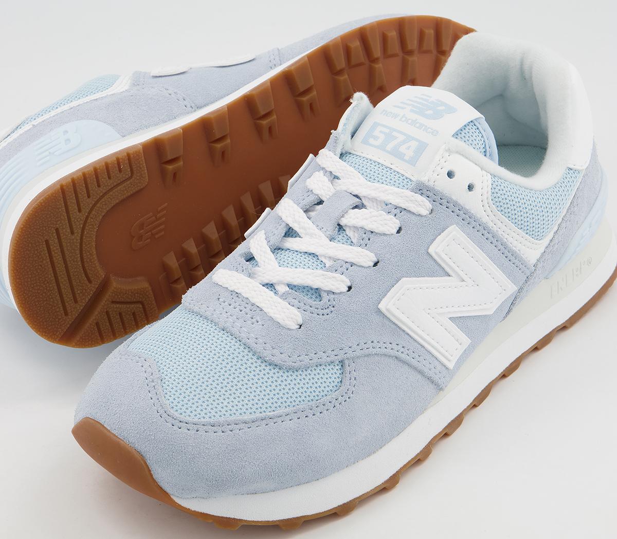 New Balance 574 Trainers Light Blue White - Hers trainers