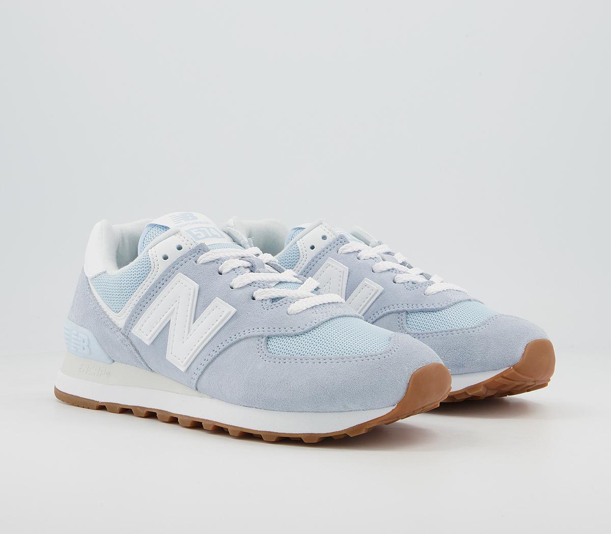 New Balance 574 Trainers Light Blue White - Hers trainers