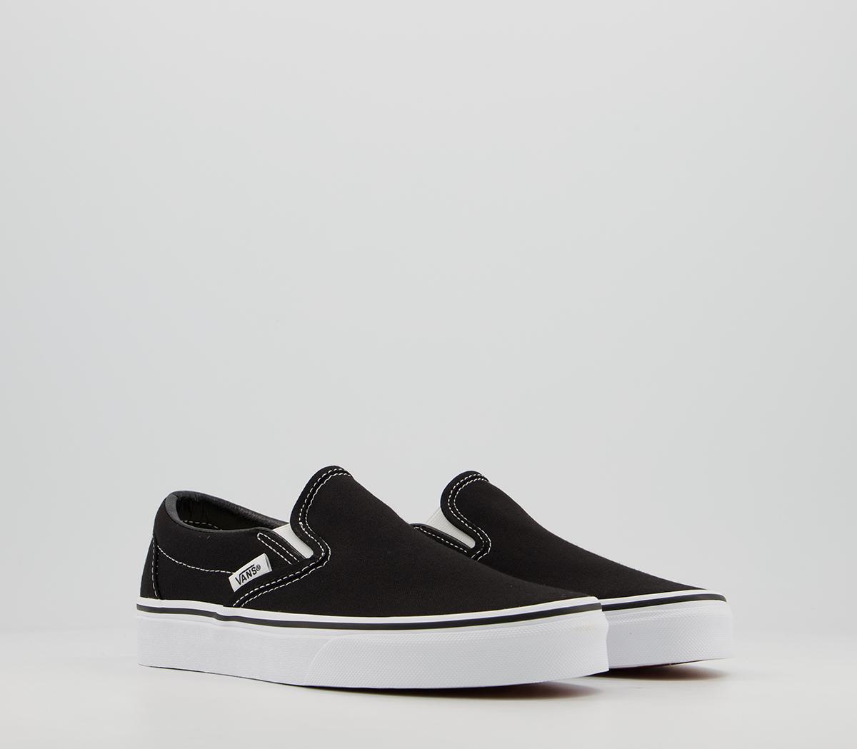 Vans Classic Slip On Trainers Black White - Unisex Sports