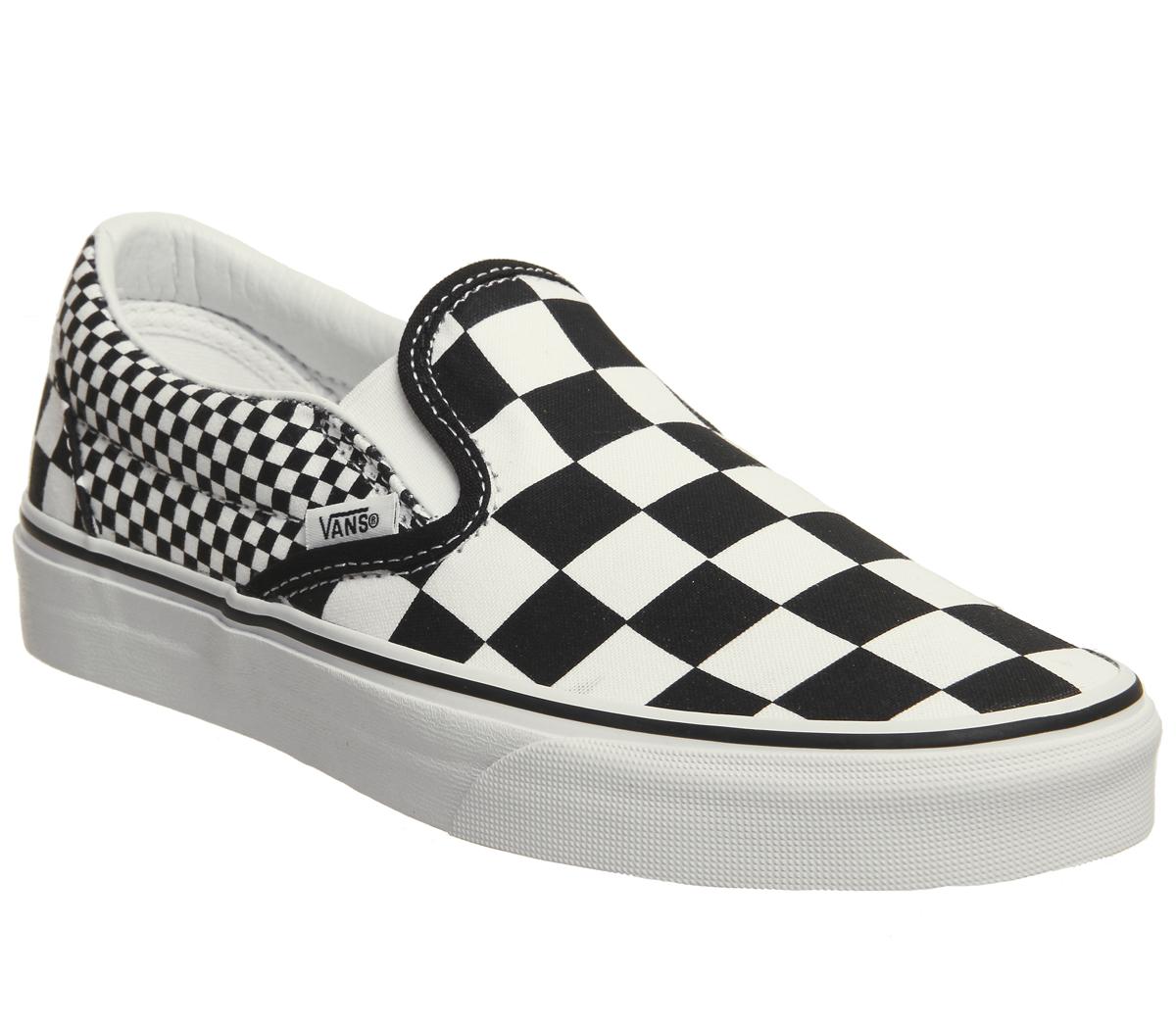 black and white checkered vans junior
