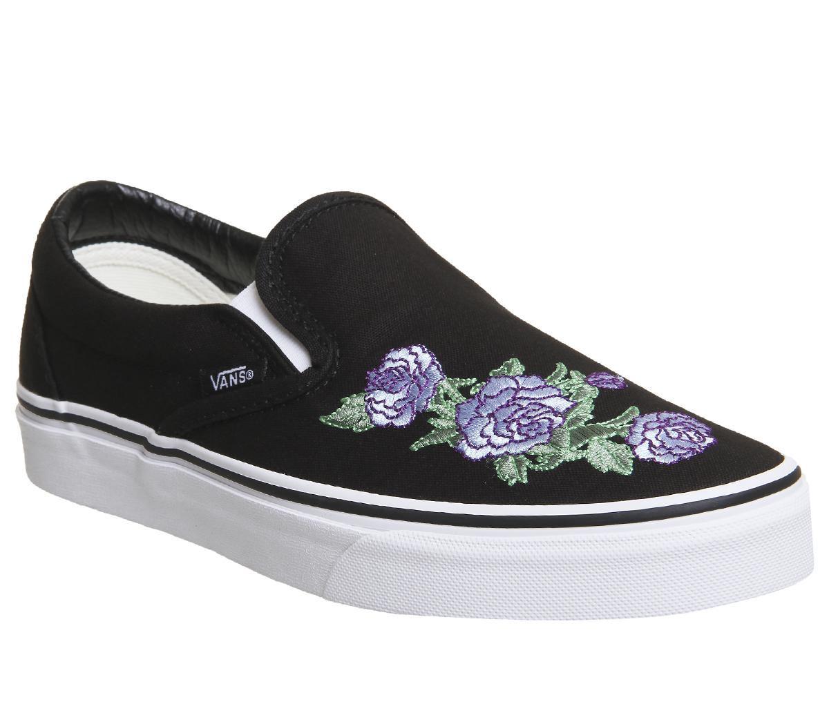 vans roses slip on