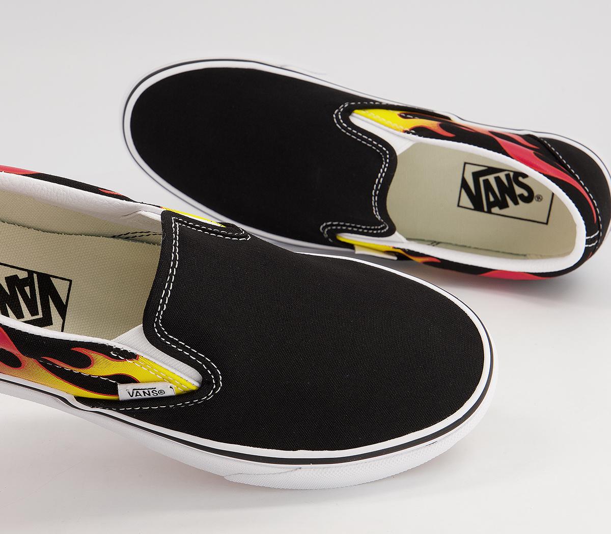 Vans slip on flame black white Clearance