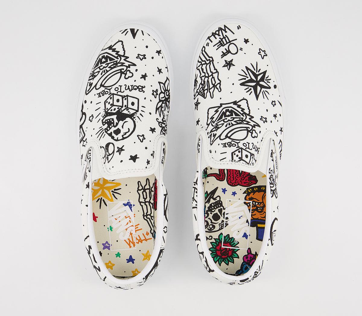 vans tattoo slip ons