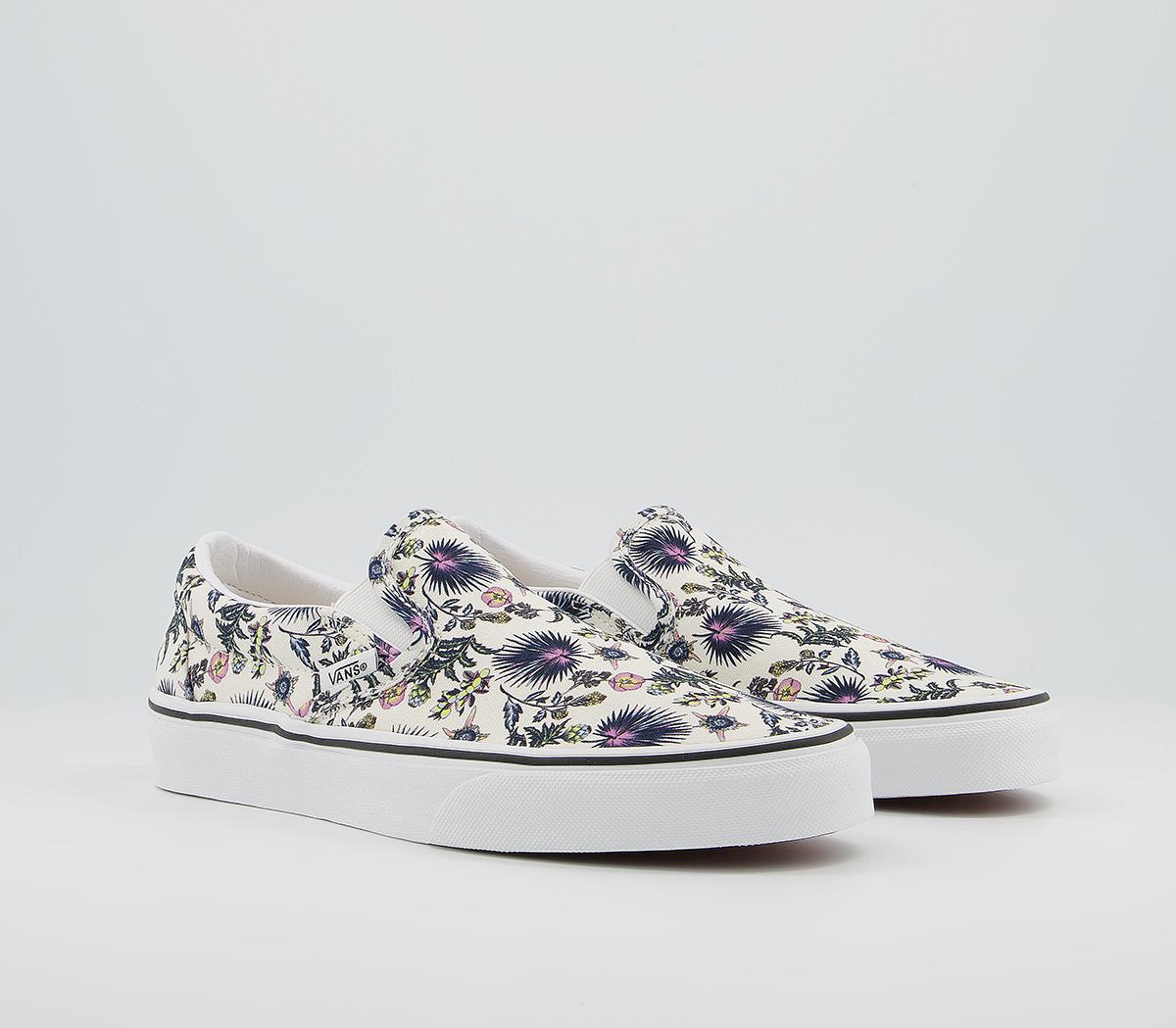 Vans Vans Classic Slip On Trainers Paradise Floral True White - Unisex ...