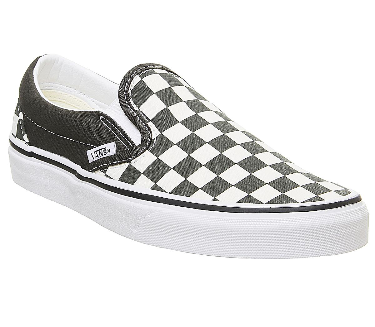 slip on black checkered vans