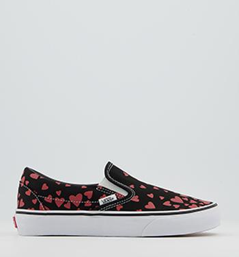 vans classic slip on trainers black true white floral checkerboard exclusive