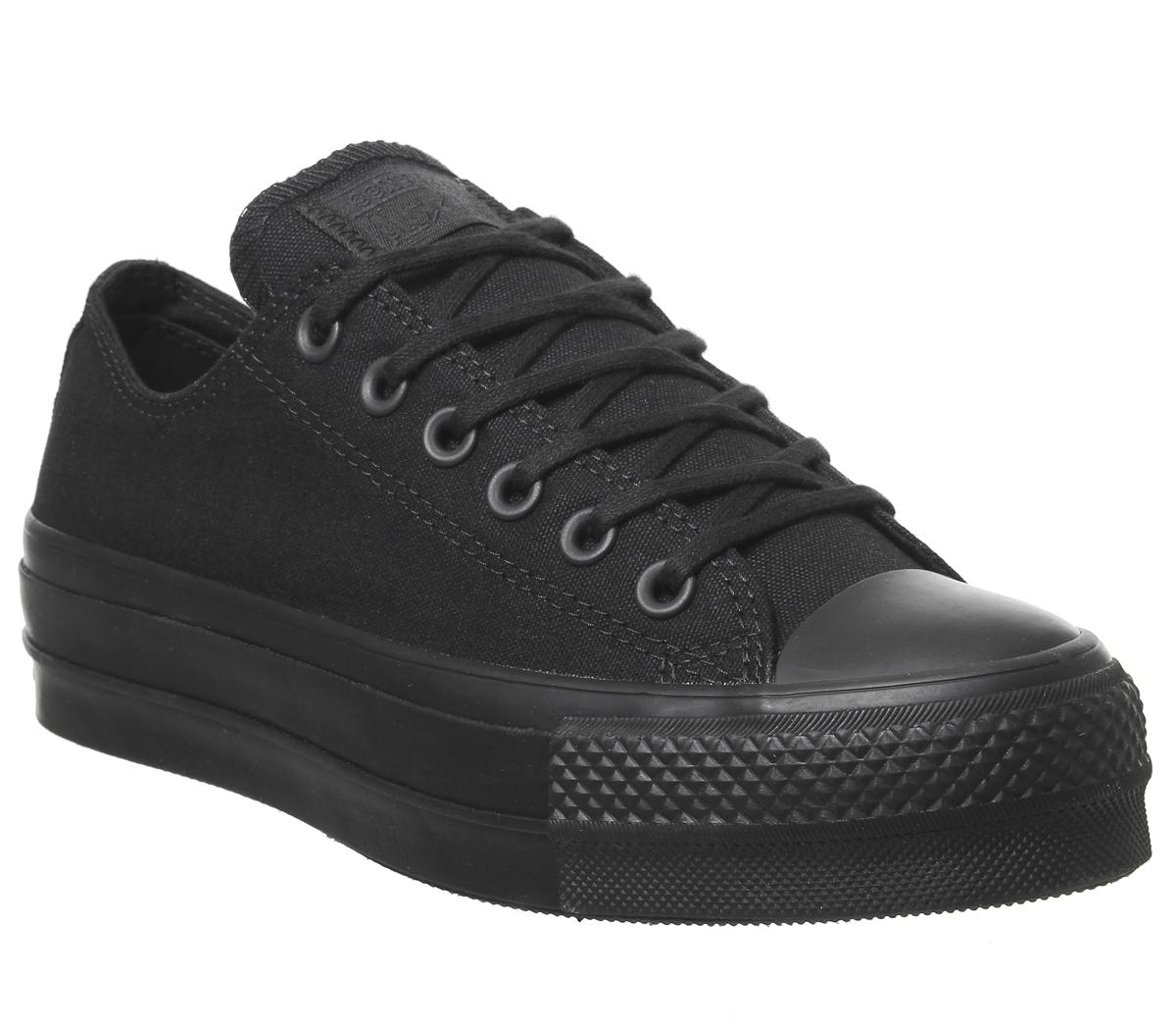 all black platform converse