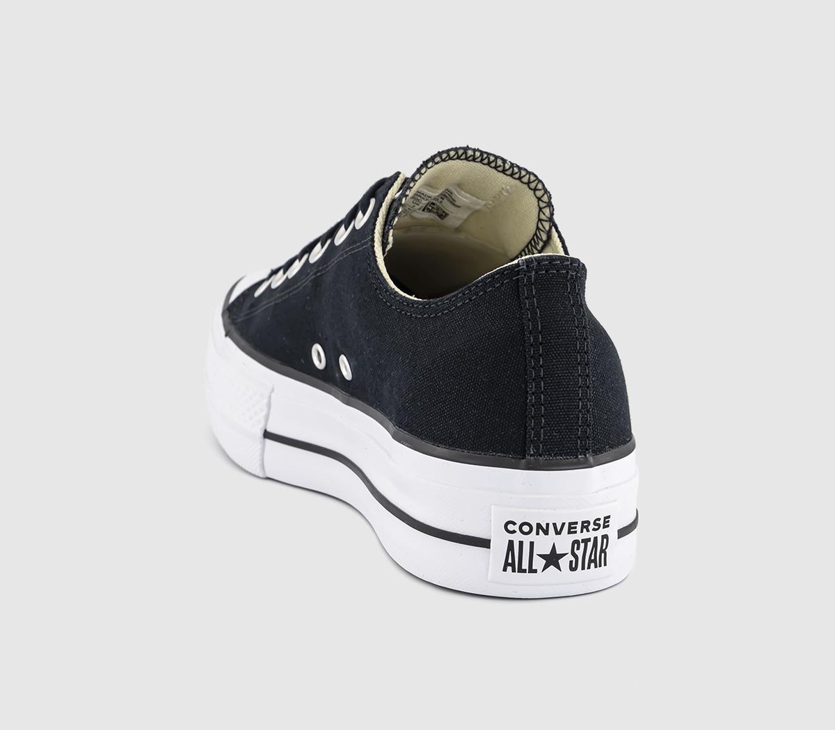 all star low platform trainers black white leather