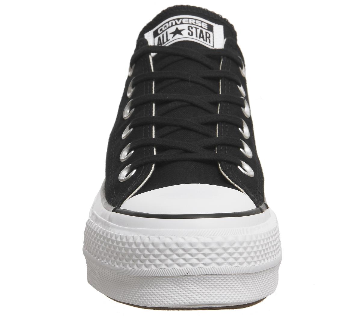 all star low platform trainers black white leather